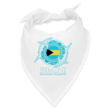 Karibischer Riffhai Bimini Bahamas Flagge - Bandana - Weiß - Vorne