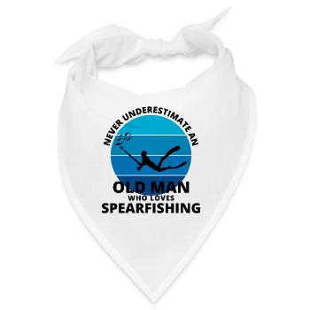 Speerfischen Angeln Alter Mann Opa Vatertag - Bandana - Weiß - Vorne