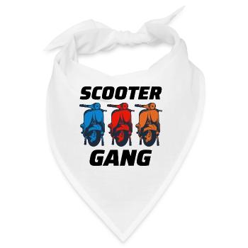 Roller Fahrer Gang Scootering Motorrad Moped Bike - Bandana - Weiß - Vorne
