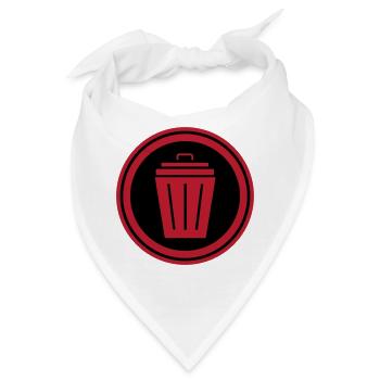 Mülltonne Symbol - Bandana - Weiß - Vorne