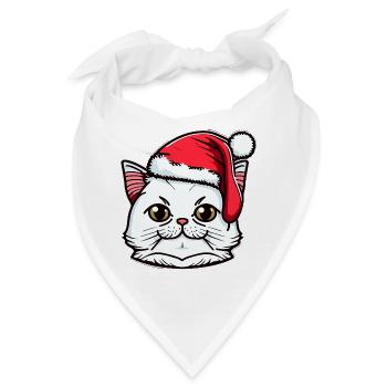 Süße Weihnachtskatzenzeichnung, ein ausgezeichnetes Weihnachtsgeschenk - Bandana - Weiß - Vorne