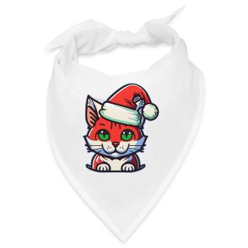 Wunderschönes Weihnachtskatzendesign, ein ausgezeichneter Weihnachtsmann - Bandana - Weiß - Vorne