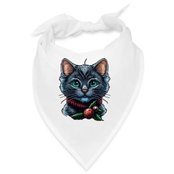 Wunderschöne Weihnachtskatzenillustration, eine ausgezeichnete - Bandana - Weiß - Vorne