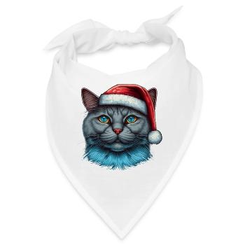 Niedliche Advent Kätzchen Illustration, eine ausgezeichnete - Bandana - Weiß - Vorne