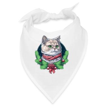 Schönes Weihnachtskatzendesign, ein ausgezeichnetes Weihnachtsgeschenk - Bandana - Weiß - Vorne