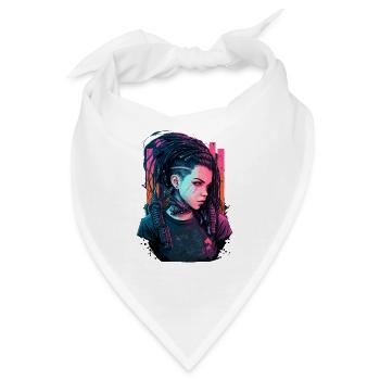Ein erstaunlich aussehendes futuristisches Mädchen das ausgezeichnete - Bandana - Weiß - Vorne