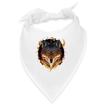 Ein Wolf Digital Painting als ausgezeichnetes Geschenk - Bandana - Weiß - Vorne