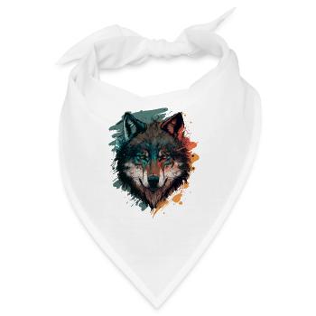 Erstaunliches Design eines Wolfes - Bandana - Weiß - Vorne