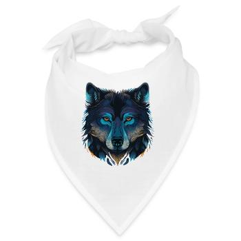 Ein Wolfskunstwerk für alle Tierfreunde - Bandana - Weiß - Vorne