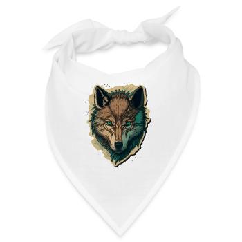 Eine Wolfskopfzeichnung für jeden Tierfreund - Bandana - Weiß - Vorne