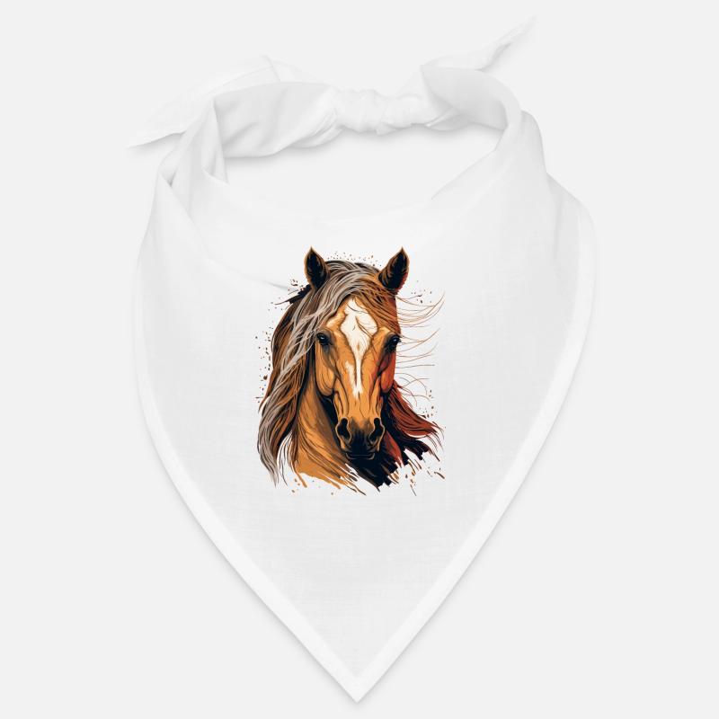 Illustration de cheval - Bandana - blanc