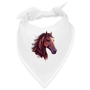 Schöner Pferdekopf - Bandana - Weiß - Vorne