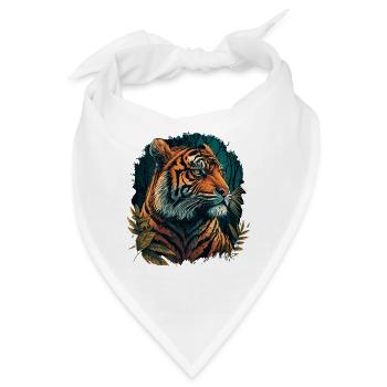 Tiger in Afrika - Bandana - Weiß - Vorne