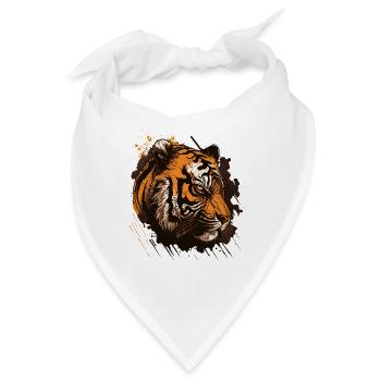 Unheimlicher Tiger - Bandana - Weiß - Vorne