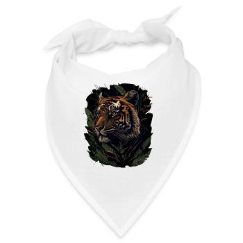 Tiger lauert im Dschungel - Bandana - Weiß - Vorne