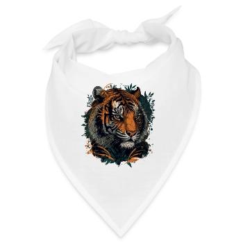 Eine digitale Tiger-Illustration - Bandana - Weiß - Vorne