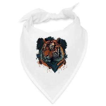 Flaches Tiger-Design - Bandana - Weiß - Vorne