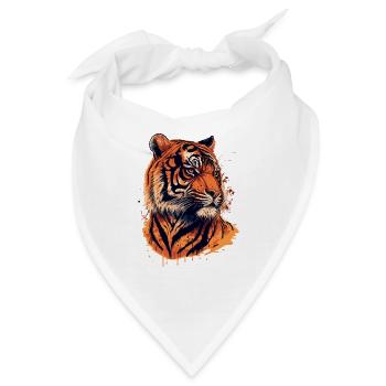 Tiger - Digitales Kunstwerk - Bandana - Weiß - Vorne
