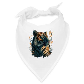 Tiger in High Gras - Bandana - Weiß - Vorne