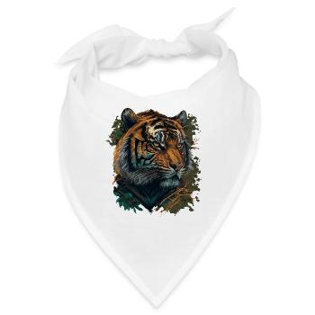 Tigergesicht Porträt - Bandana - Weiß - Vorne