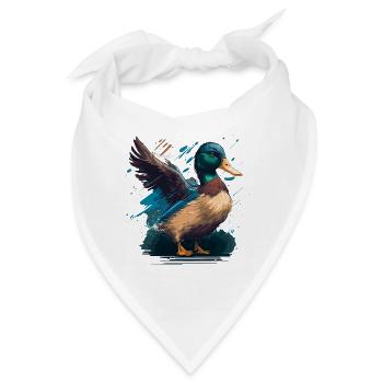 Ente mit Flügeln - Bandana - Weiß - Vorne
