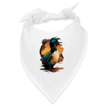Ente im Wasser stehend - Bandana - Weiß - Vorne