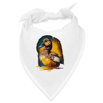 Bunte Ente Illustration - Bandana - Weiß - Vorne
