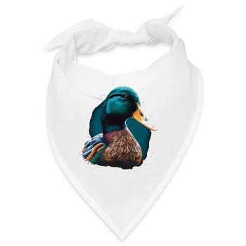 Entenkopf Illustration - Bandana - Weiß - Vorne