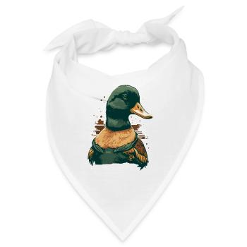 Cartoon Ente - Bandana - Weiß - Vorne