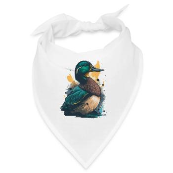 Kunstwerk einer Ente - Bandana - Weiß - Vorne