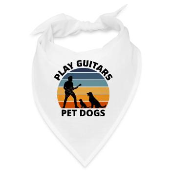 Spielen Gitarren Pet Dogs Musik Musiker Bassist Funny - Bandana - Weiß - Vorne