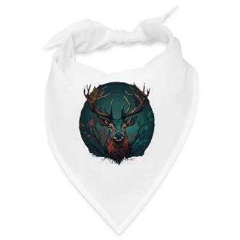 Hirschkopf - Bandana - Weiß - Vorne