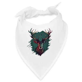 Hirschkopf - Bandana - Weiß - Vorne