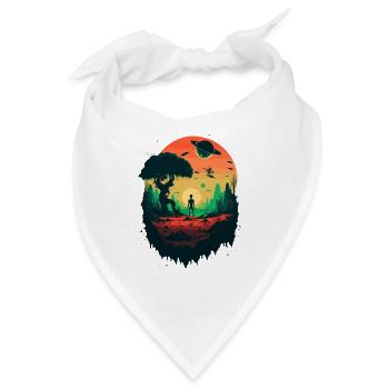 Alien starren - Bandana - Weiß - Vorne