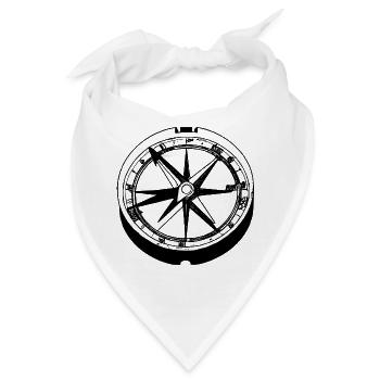 maritimer Kompass zum segeln und die Schifffahrt - Bandana - Weiß - Vorne