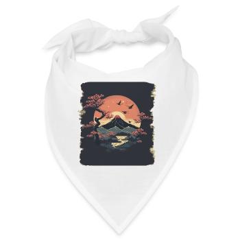 Fernöstliche Landschaft - Bandana - Weiß - Vorne