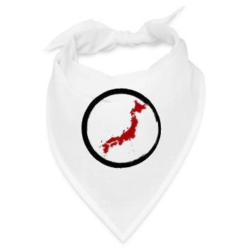 Japan Landkarte - Bandana - Weiß - Vorne