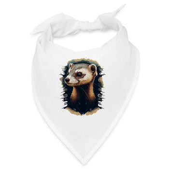 Frettchenbesitzer Geschenk - Bandana - Weiß - Vorne