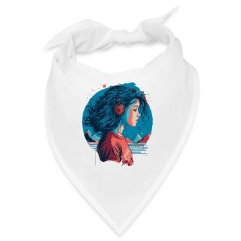 Vintage Lo-Fi Mädchen - Bandana - Weiß - Vorne