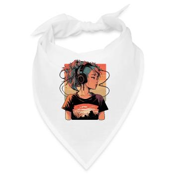 Lo-Fi Mädchen - Bandana - Weiß - Vorne