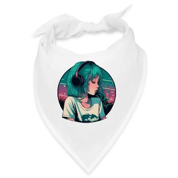 Süßes Lo-Fi-Mädchen - Bandana - Weiß - Vorne