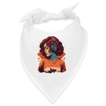 Study Girl hört Lo-Fi-Musik - Bandana - Weiß - Vorne