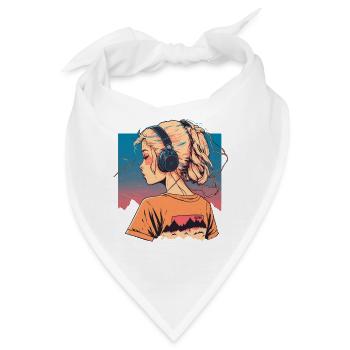 Vaporwave Anime Mädchen - Bandana - Weiß - Vorne