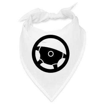 Auto Lenkrad Fahrlehrer - Bandana - Weiß - Vorne