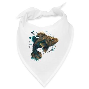 Forelle Illustration - Bandana - Weiß - Vorne