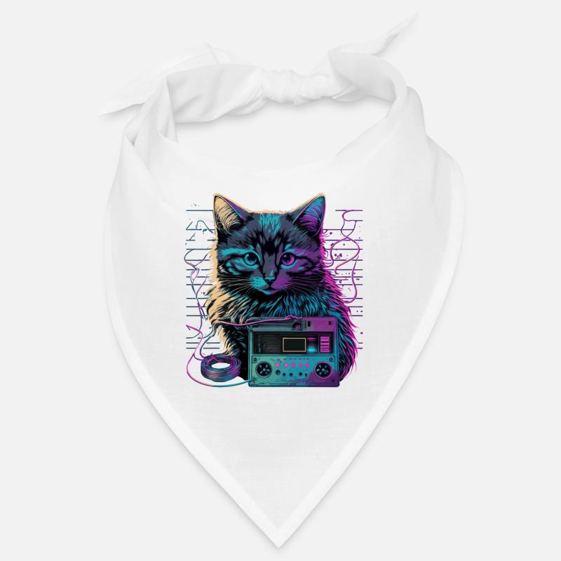 Chat avec cassette Bandana