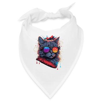 Elektronische Katze - Bandana - Weiß - Vorne