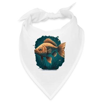 Tiefseefisch Illustration - Bandana - Weiß - Vorne