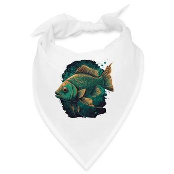 Fisch Kunstwerk - Bandana - Weiß - Vorne