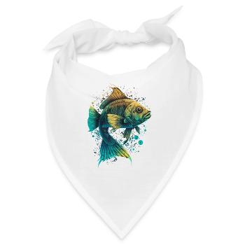 Fischkunst Illustration - Bandana - Weiß - Vorne